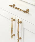 Antique Brass Cabinet Pulls Set Of 10 With Five Inch Hole Center For Kitchen Cabinets And Dressers Vintage Drawer Handles In Champagne Bronze Finish Budget Friendly Hardware For Home Upgrade Projects