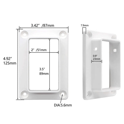 White Vinyl Fence Brackets 2 Inch By 3.5 Inch Slotted Handrail Kit With Screws For Decking And Railing Mount To Wall Or Any Flat Surface Easy Install No Fuss Pack Of 6