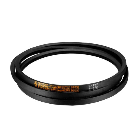112 Inch Pitch Wrapped B Section Rubber V Belt For Industrial Power Drive And Transmission Use, Five Eighths Inch Wide By Thirteen Thirty Seconds Inch Thick, Oil And Heat Resistant Drive Belt Built For Heavy Duty Machinery