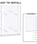 Clear Acrylic Glove Box Holder Wall Mounted Dispenser Floating Organizer For Three Boxes Large Size 10.5 W x 15 H x 3.5 D with hardware