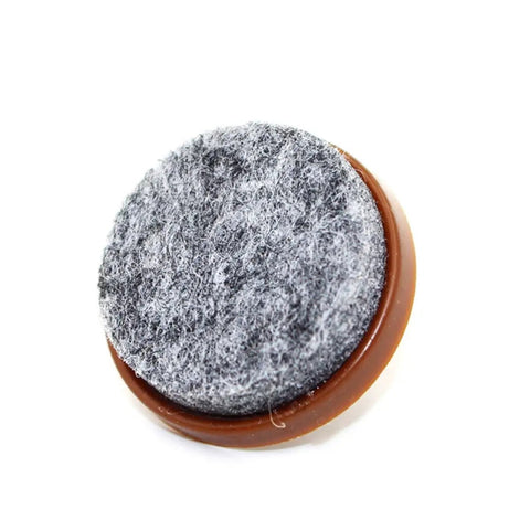 Brown 24mm Felt Screw In Chair Glides Set For Tables And Chairs Round Metal Foot Pads Furniture Protectors To Prevent Surface Damage And Improve Grip On Hardwood Floors Easy Install 40 Pieces close-up