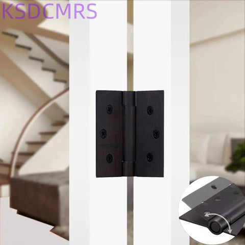 3.5 Inch Self Closing Stainless Steel Door Hinges Beefy Heavy Duty Spring Loaded Auto Close With Square Corner Matte Black