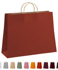 Red Kraft Paper Bags With Handles 16x6x12 Inches Pack Of 250 150 GSM Foldable Gift Bags For Weddings Valentines Day Party Favors Bulk