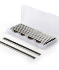 Heavy Duty Jointer Knives And Planer Blades, HSS Double Edged Cutters in case, 10 pack, for woodworking use.