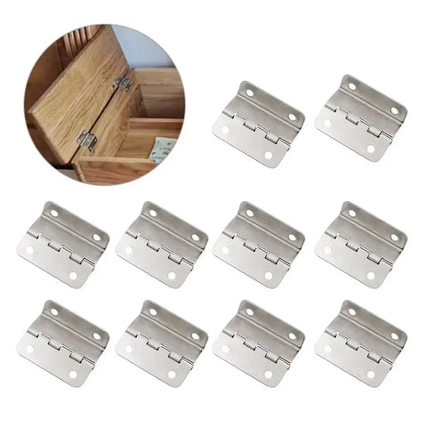 Three Way Folding Concealed Door Hinges Set Dope Heavy Duty 10 Pack for Cabinets, Windows and Furniture, displayed open