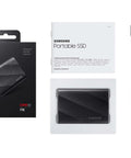 T9 Portable SSD 2TB External Solid State Drive With USB 3 2 Gen 2x2 And Read Speeds Up To 2000MB Per Second Perfect For Gaming Students And Pros Built Tough With Dynamic Thermal Guard Black, packaging and cables