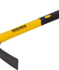 Micro Pick Mattock With Fiberglass Handle for soft and hard ground breaks down soil and mortar, drop forged, heat treated, soft grip