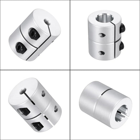 Aluminum Shaft Coupling Inner Diameter Range 5 To 12.7mm, 30mm Length, Rigid Shaft Coupler Connector in four angles