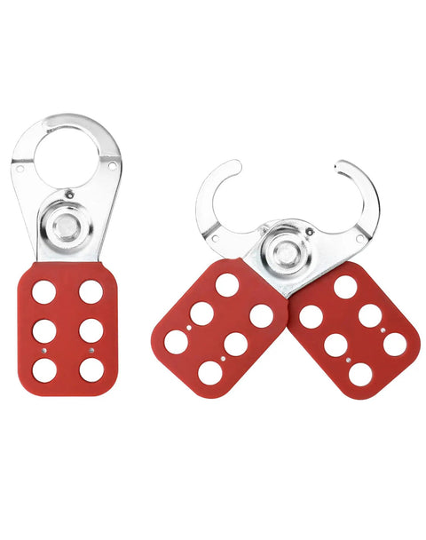 Lockout Tagout Hasp Kit, 12 Pack Tamper-Proof Stainless Steel Padlock Hasp With Extended Jaw, Red Beefy Heavy Duty Kit.