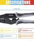 Ratcheting Wire Crimping Tool For Heat Shrink Connectors Pro Grade Crimper Pliers For 10 To 22 AWG Wire High Precision Jaw