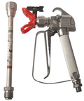 Heavy Duty Airless Paint Spray Gun With 3600 Psi Max Pressure And Reversible 517 Tip, includes extension rod for smooth painting.