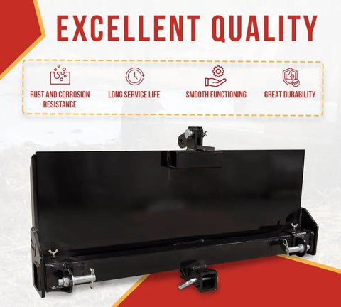 Universal 3 Point Attachment Adapter With Adjustable Lift Arms From 8 To 43 Inches For Skid Steers Loaders And Tractors Front
