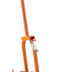 Measuring Wheel With Spoked Wheel And Metal Frame, Geared Mechanical Clicker Counter, Center Line Design, Feet Graduations, bright orange
