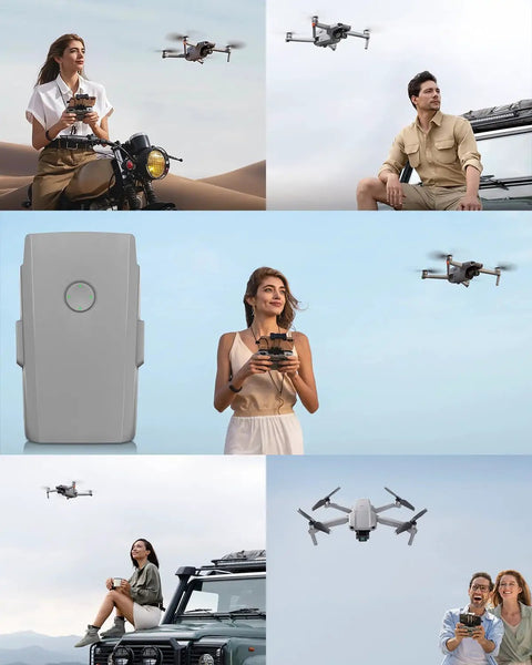 DJI Mavic Air 2S Battery 3500mAh 11.5V Smart Flight Battery with drones in various outdoor settings
