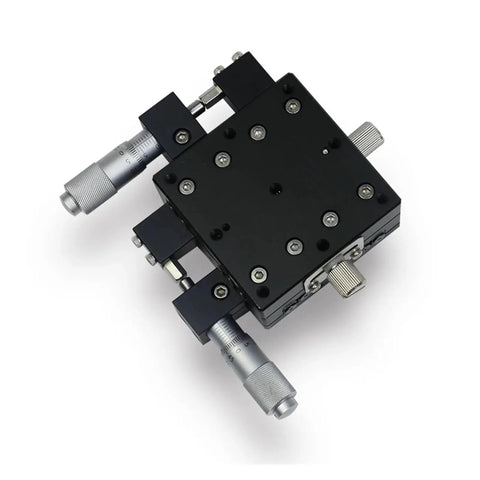 Motorized Rotary Positioning Stage For Precision Alignment 60 By 60 mm XY Axis Fine Tuning Micro Slide Table 49N Load 10 Micron Accuracy