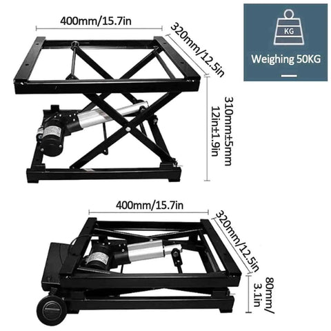 Stylish Compact Electric Lift Coffee Table With Quiet Motor And Wireless Remote For Small Spaces, open and folded view, durable steel frame.