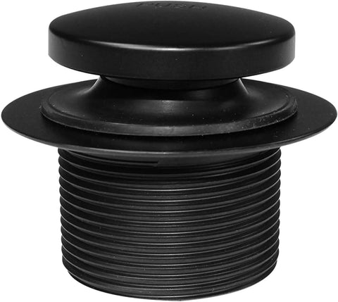 Tip Toe Bathtub Drain Plug Trim Set With Two Hole Overflow Faceplate Matte Black One And A Half Inch NPSM Threaded Drain Replacement