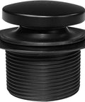 Tip-Toe Coarse Thread Tub Trim Set With 1-Hole Overflow Faceplate Matte Black ADA Approved Press-To-Close Bath Tub Drain Plug 1-1/2 Inch Npsm Exterior Thread R93-62 1 Pack, shown close-up.