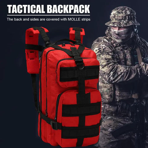 Heavy Duty 25L Waterproof Hiking Backpack For Outdoors Rucksack With Laptop Compartment Expandable Design Side Bottle Holder