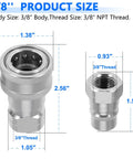 Cplbrb 3/8-in NPT hydraulic quick coupler, Pioneer ISO 7241-B, with poppet valves and dust caps, 2 sets