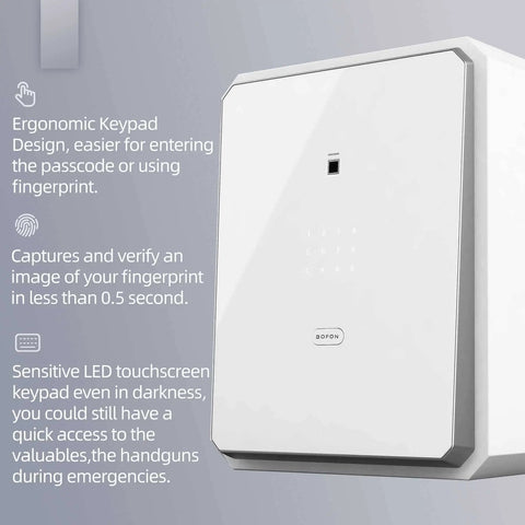 Biometric Safe Box With Key For Home Office Use, Fingerprint Lock Box, Boss Level Security Safe With Touchscreen Keypad