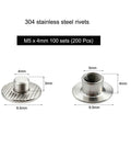Rock Solid Chicago Screws And Leather Rivets Kit Built Tough With 304 Stainless Steel, 5mm x 4mm rivets for leather crafts.