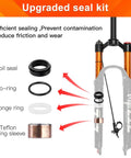 Lightweight 120mm Travel Air Suspension Fork For XC And AM Mountain Bikes One Eighth Inch Straight Steerer Quick Release 9mm X 100mm Manual And Remote Lockout Rebound Adjustable Front Fork Trail Ready with upgraded seal kit components.