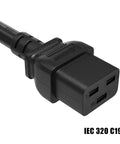 Premium 12 AWG Heavy Duty Power Cord Cable For Servers and PDUs IEC320 C20 To C19 4ft Plug with C19 connector.