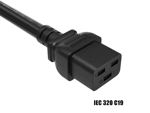 Premium 12 AWG Heavy Duty Power Cord Cable For Servers and PDUs IEC320 C20 To C19 4ft Plug with C19 connector.