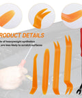 Sixty Pack Heavy Duty Door Panel Clips for Chevy and GMC, Locks Tight with Zero Flex, Replaces OEM 11519031 and 11519032, Snug Snap Retainers That Eliminate Loose Trim Rattle shown with orange tools.