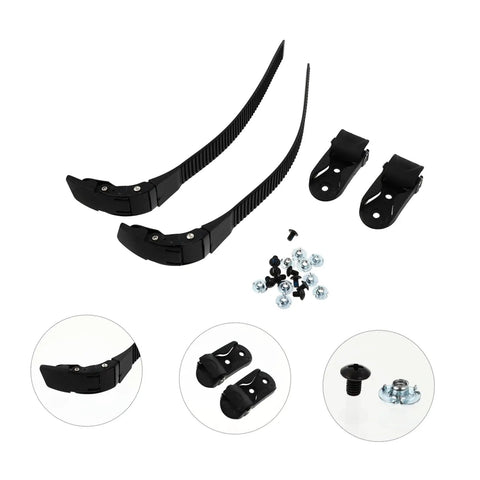 Two Pack Roller Skate Straps with Buckle and Screws for Inline Skates Durable Energy Belts Easy Install Adjustable Fit Black