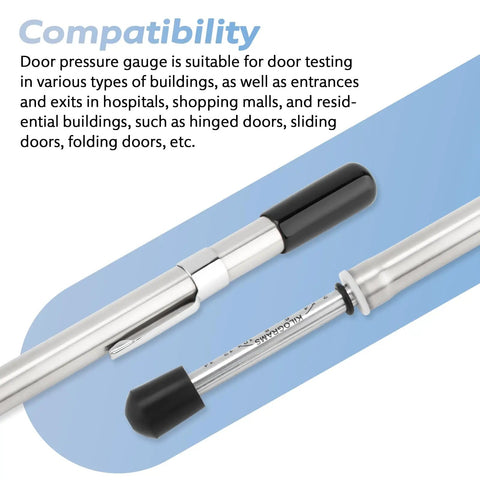 Door Pressure Gauge 0 To 35 Lbs For ADA Compliance Testing Push Pull Door Test Tool To Verify Opening Force Meets Accessibility Standards A Must Have For Builders And Facility Pros, stainless steel, close-up