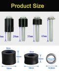 M8 TV Mounting Screws Kit With 25mm Spacers, M8 x 45mm Bolts, 1.25mm Pitch, size diagram, various lengths from 18mm to 43mm.