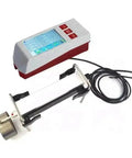 Rock Solid Portable Surface Roughness Tester And Split Type Digital Meter For Instant Metal And Plastic Parts Measurement With Ergonomic Handheld Design Allowing Construction Crews To Knock Out Quality Checks Without Breaking A Sweat, showing digital screen and probe.