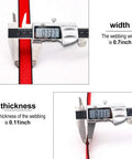 Caliper measuring width and thickness of 16mm Climbing Slings Set Three Pack In Red 24 Inch 60 Cm 48 Inch 120 Cm 71 Inch 180 Cm 95 Inch 240 Cm
