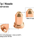 Copper nozzle from 60 Pack Plasma Cutter Consumables Kit For IPT-80 Torch Including 30 Electrodes 52558 And 30 Nozzles 51311.12