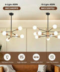 Straight Up Fire Modern Chandelier For Dining Room With Black And Gold Sputnik Ceiling Light Fixture Designed To Hella Elevate Your Everyday Home Vibe Instantly, showcasing 6 and 10-light fixtures.