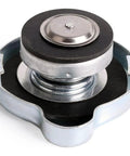 Side view of Drop In Radiator Cap For Nissan Toyota Honda Kia Opel Hyundai Suzuki Mazda Infiniti Lexus OEM Interchangeable With 21430-1P111 21430-8991A 21430-D995A 31336 16401-67150 253303K000 2533039100, showcasing metal construction.