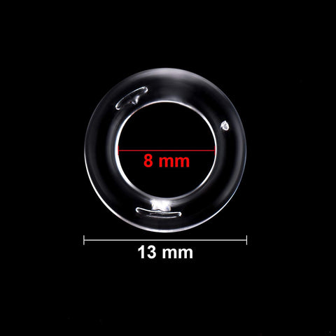 Upgraded Window Setup With This Dope Set Including 100 Clear Roman Rings And 55 Yards Of Heavy Duty White Cord For Stress Free Reweaving And Clean Modern Vibe For Quick Diy Projects Around The House, featuring a clear plastic ring measuring 13 mm.