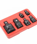 Huge 6-Piece Drive Socket Adapter Set Made Of Chrome Vanadium Steel Lets You Hook Your Impact Wrench To Any Standard Socket Kit Plus Storage Box For Gnarly Automotive Repairs And Heavy Duty Bolts, 6-piece in case