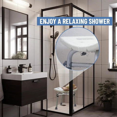 Heavy Duty Adjustable Shower Chair For Inside Shower And Tub Supports Up To 500 Lbs Non Slip Bath Stool in glass shower