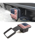 2 Inch Trailer Hitch Cover USA Flag Tube Plug For 2 Inch Receivers Fits Most Vehicles SUV RV Pickup ATV Red Patriot Tow Accessory Durable TPU Construction Weatherproof All Seasons Exterior Car Accessory