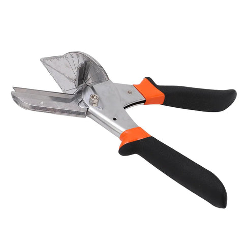 Pro Grade Miter Shear Cutting Tool With 10 Stainless Steel Blades For Wood And PVC Pipe Decor, Adjustable Slider, black handles