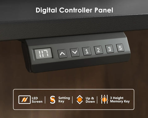 Digital controller panel for 63 Inch Reversible L Shaped Electric Standing Desk Height Adjustable Corner Desk For Home Office