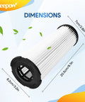 Dirt Devil F1 Vacuum Filter Replacement 3 Pack Compatible With Featherlite Bagless Upright Vacuums And Vision Series dimensions