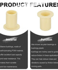 8mm ID 10mm OD Flanged Sleeve Bearing Kit POM Plastic Bushing 15mm Length Yellow 8 Pack shown with material info