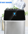 Slick Countertop Ice Cube Maker, Portable Electric Unit With Foolproof Touch Controls, Effortless SelfCleaning Cycle, Clear Viewing Window, Quick Freeze And Zero Hassle with water pouring into top.