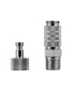 1/8 Inch Quick Release Airbrush Coupling Kit with 5 PCS Male Adapters and Female Connectors, durable metal design, close-up view