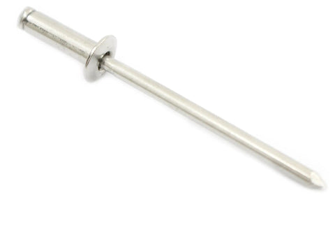 Size Forty Four Button Head Blind Rivets One Eighth Inch Diameter, 304 stainless steel fastener image, rugged use.