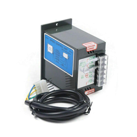 Workhorse 110V 6W AC Gear Motor With Single Phase Design variable speed controller shown with wires for connections.